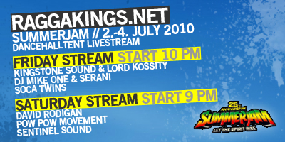 Summerjam Dancehall Tent Livestream raggakings sjbanner 400x200 Summerjam Dancehallarena Livestream