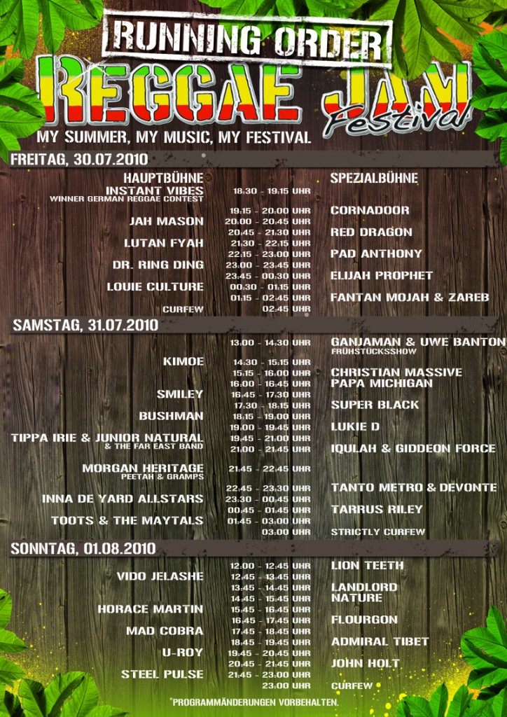 Reggaejam Lineup rj NEU1 724x1024 ReggaeJam Livestream 2010